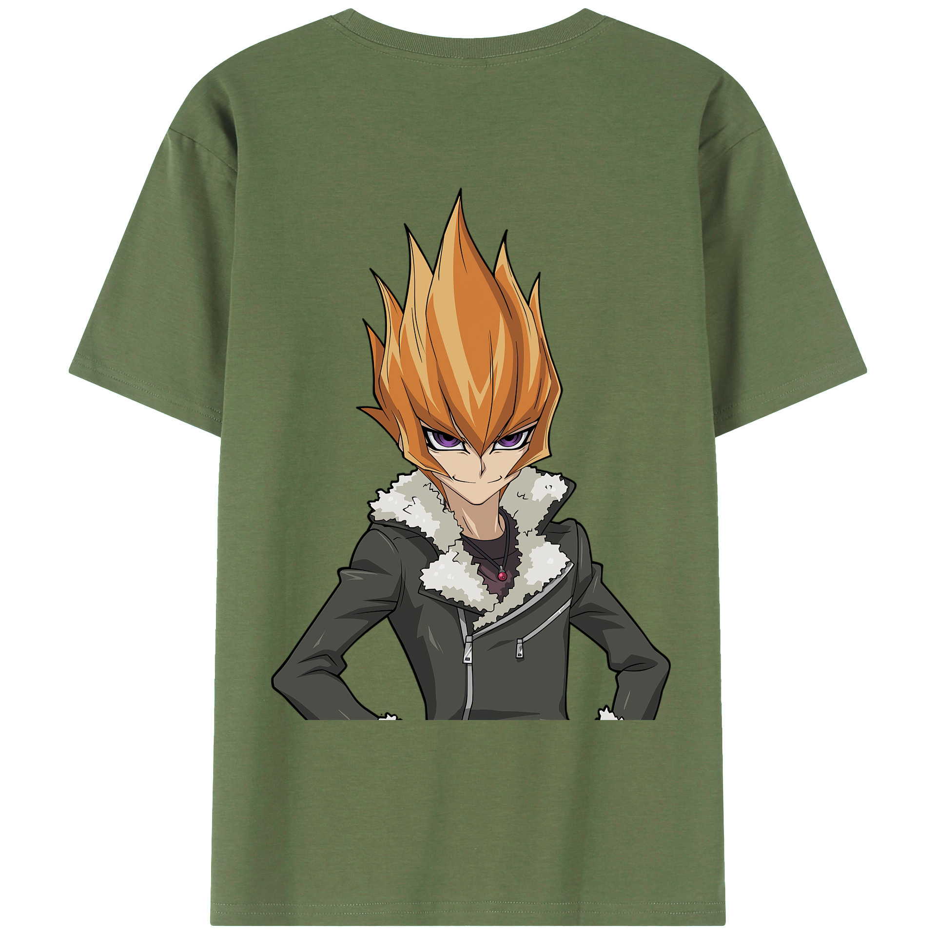 （画像用） 遊☆戯☆王 Yu-Gi-Oh! 綿100％ メンズ半袖Tシャツ（バックプリント） 通気性